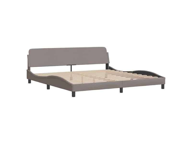  Lit double- lit adulte -  cadre de lit sans matelas hanko taupe 200x200 cm tissu  - Conforama D