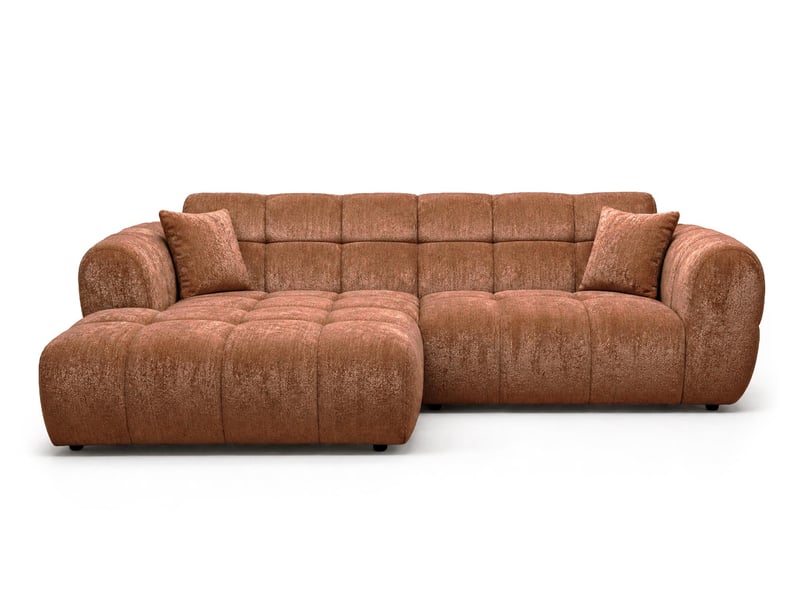  Mini ray - canapé d'angle gauche 4 places en tissu texturé - best mobilier - terracotta MINI RAY - Conforama A