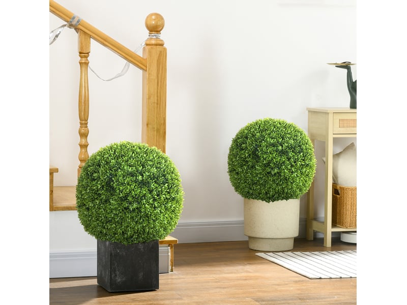  Lot de 2 boules de buis artificiel ø40 cm – vert – décoration intérieure et extérieure en plastique  - Conforama B