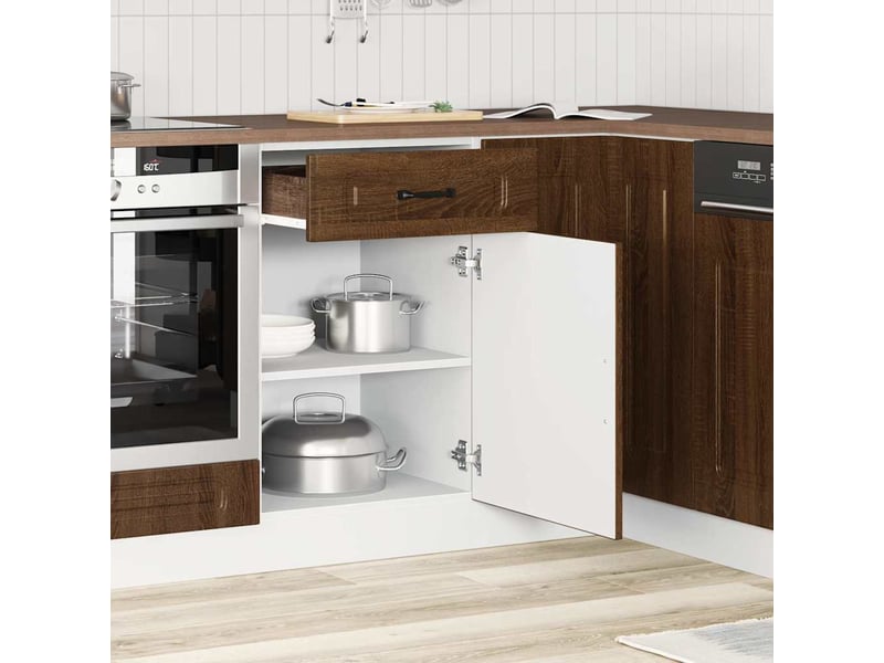  Meuble de rangement, armoire de cuisine kalmar chêne marron bois d'ingénierie shl3149  - Conforama C
