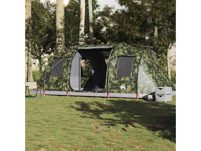  Tente de camping, tente tunnel 4 personnes camouflage imperméable  - Conforama D