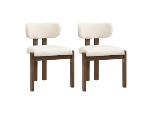 Chaise de salle à manger 54x54x79 cm - lot de 2 - bouclette - confort quotidien - design moderne - pour salle à manger - assise rembourrée - marron
