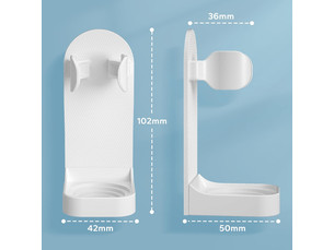Blanc support brosse a dent electrique, porte brosse à dents electrique lot de 2, support mural brosse a dent electrique adhésif solide réglable organ