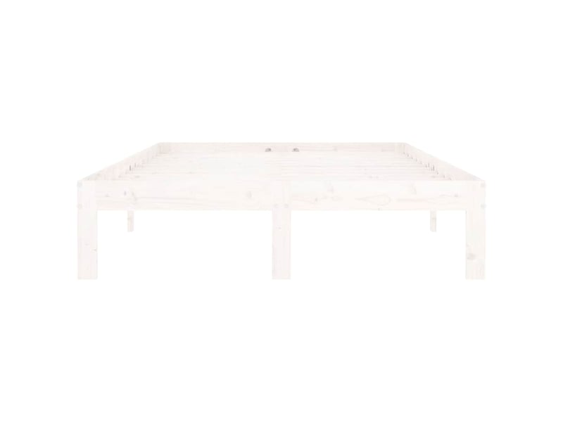  Lit double- lit adulte -  cadre de lit sans matelas blanc bois de pin massif 120x200 cm  - Conforama C