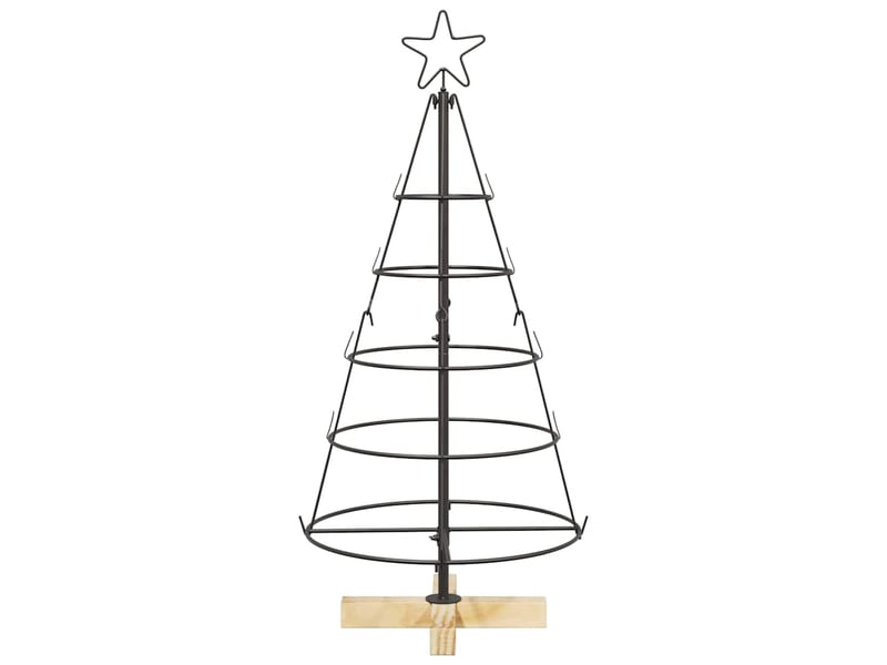  Sapin en cône de noël - arbre de noël avec support noir 90 cm acier  - Conforama E