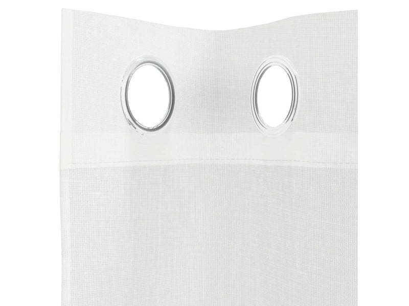  Lot de 2 rideaux en voile, voilages avec œillets blanc cf44343  - Conforama E