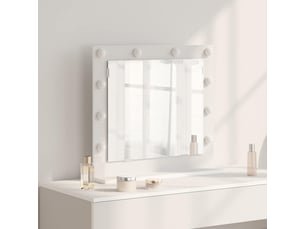 Miroir rectangulaire à fixer coloris blanc <strong></strong>  <strong></strong> - 60 cm x 55 cm