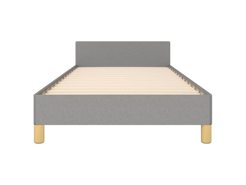  Lit simple- lit adulte -  cadre de lit sans matelas gris clair 100x200 cm tissu  - Conforama D
