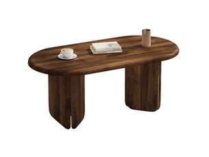 Table basse ovale coloris bois foncé   - 50 cmx99 cm
