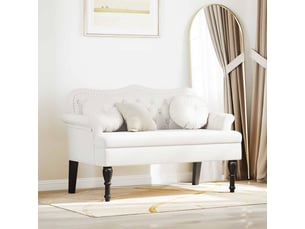 Banc chesterfield, canapé 2 places blanc 120,5x65x75 cm simili cuir
