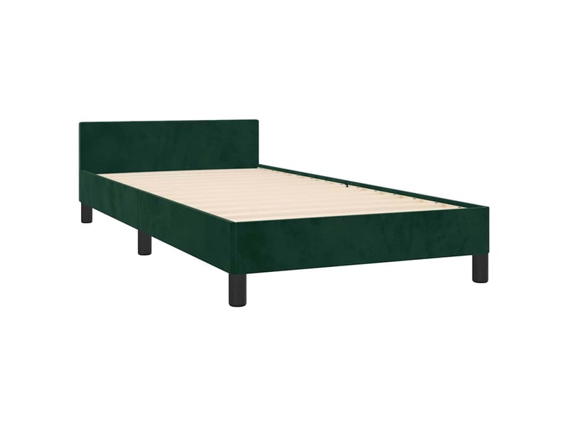  Lit simple- lit adulte -  cadre de lit sans matelas vert foncé 100x200 cm velours  - Conforama D