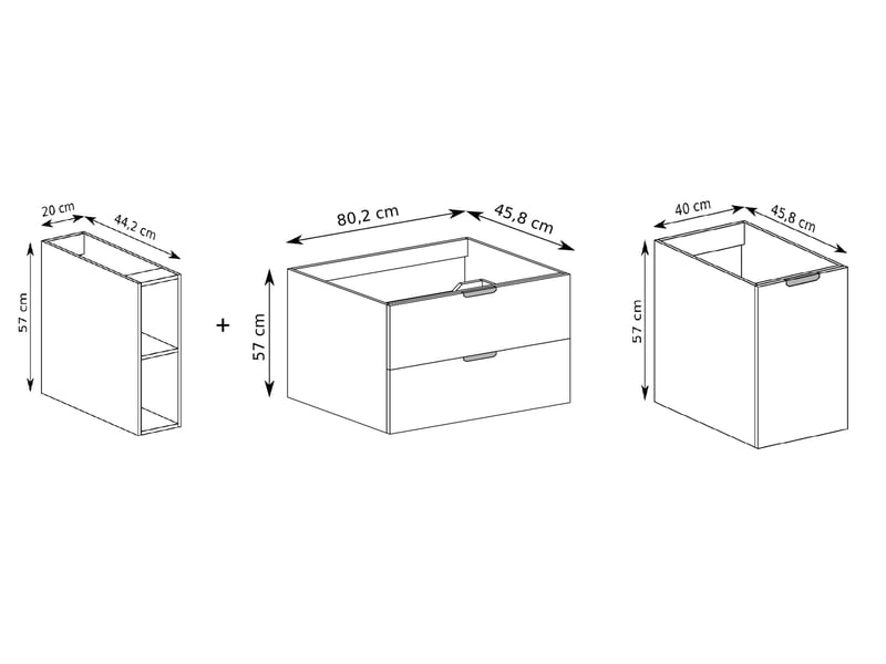  Ensemble salle de bain avec étagère novo l.140 cm effet chêne hikora  - Conforama C