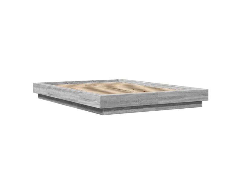  Lit double- lit adulte -  cadre de lit et lumières led sans matelas sonoma gris 120x190cm  - Conforama B