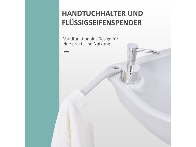  Lavabo mobile 51x33,5x103 cm avec roulettes blanc  - Conforama D