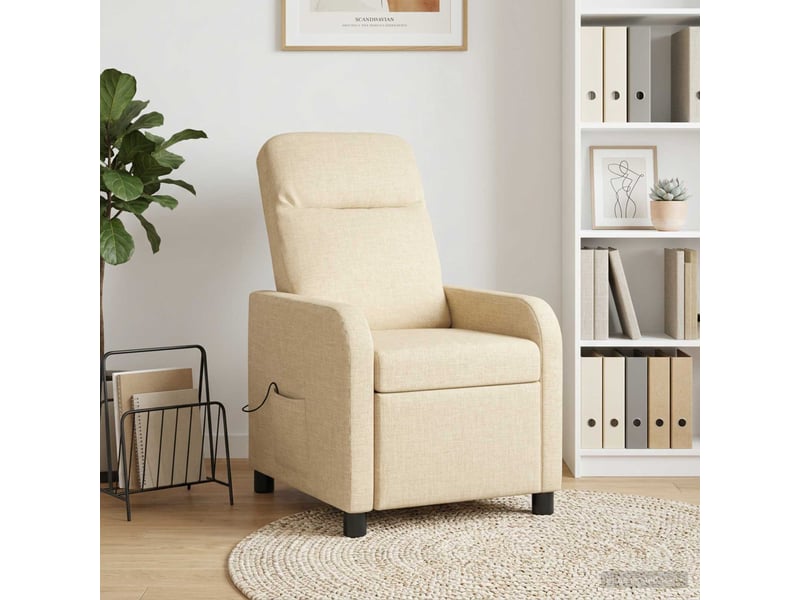  Vidaxl fauteuil de massage inclinable crème tissu  - Conforama B