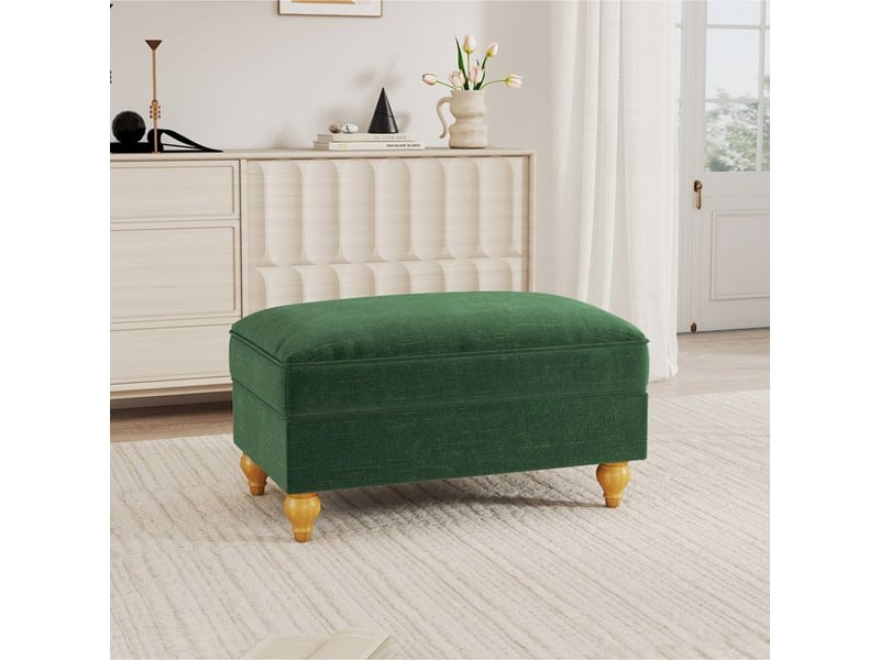  Tabouret en chenille - vert - chenille - 90x56.5x49 cm - 13 kg - design convertible avec jupe plissée - dossier segmenté  - Conforama B