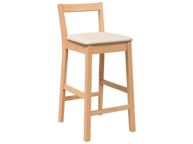  Lot de 2 tabouret de bar avec coussins en bois massif naturel et caoutchouc shl69063  - Conforama D