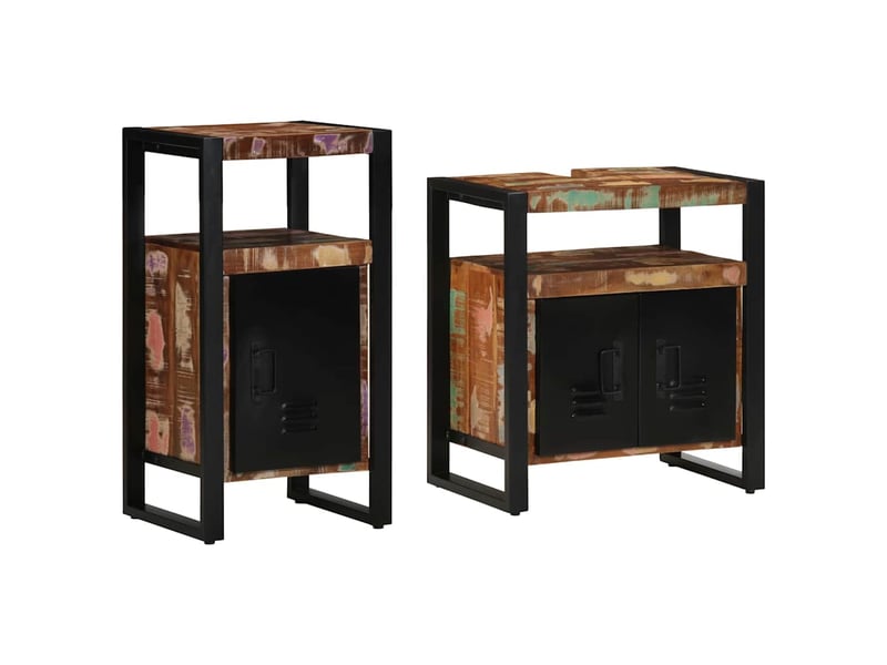 Ensemble de mobilier de salle de bain 2 pièces marron cf64225 - Conforama C