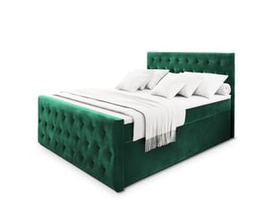 Lit avec rangement 140x200 cm <strong>MASSENO</strong>  <strong></strong> coloris vert