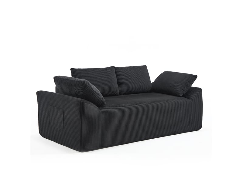  Canapé 2 places 170x86x60 cm sans structure noir  - Conforama A