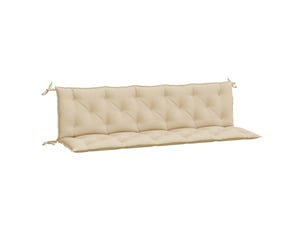 Lot de 2 coussins de banc jardin, coussins d'assise beige 180x50x7 cm tissu oxford cf58716