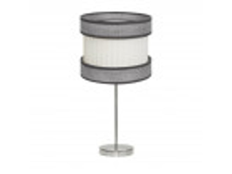  Fabrilamp home grande lampe à poser nickelée avec abat-jour gris et beige, 1 x e27, 61 cm 175571128 - Conforama B