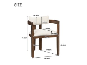 Lot de 6 chaises de salle à manger couleur noyer en bois massif