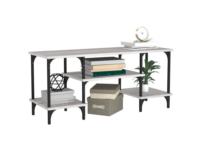  Meuble tv - banc tv - meuble de rangement sonoma gris 102x35x45,5 cm bois d'ingénierie  - Conforama D