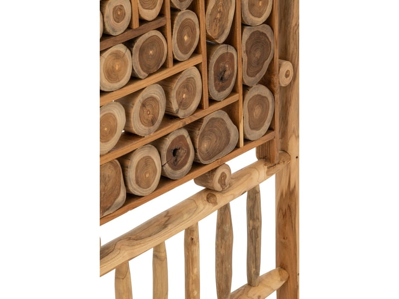  Paravent rondins en bois amaury 180cm naturel  - Conforama E