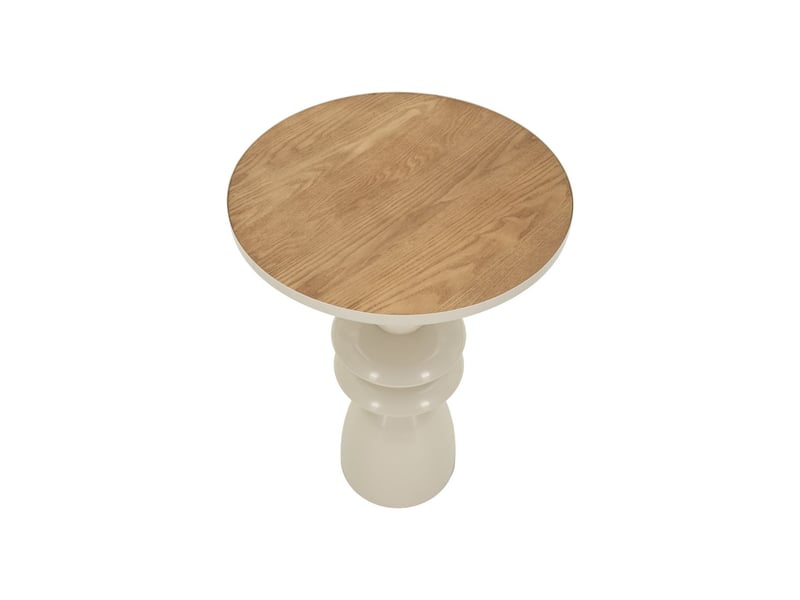  Table d'appoint totem en métal pila 63cm crème  - Conforama B