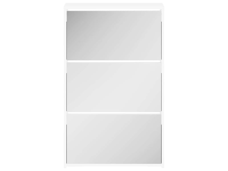  Armoire à chaussures avec miroir 3 couches blanc brillant 63x17x102,5 cm  - Conforama D