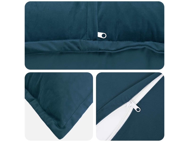  Lot de 2 coussins avec oreiller, coussins décoratifs houten bleu fløjl cf51130  - Conforama E