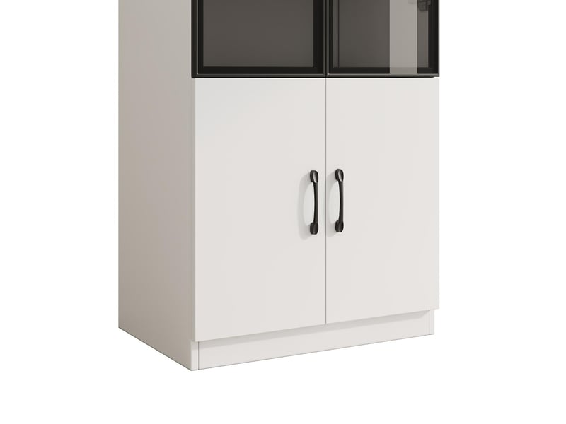  Vitrine avec éclairage led portes en verre fumé et 2 portes blanc 60 x 40 x 160 cm N880P4919434W - Conforama D