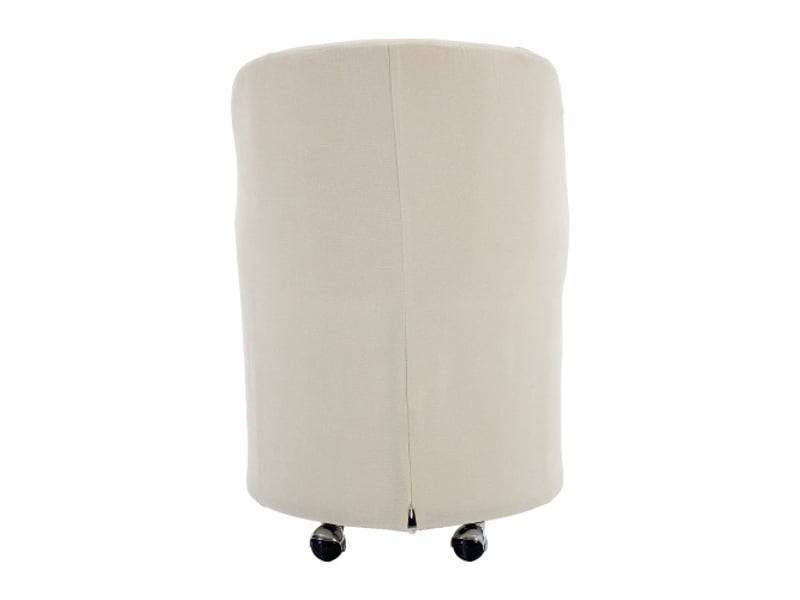  Chaise rembourrée chenille beige (lot de 2) - roulettes universelles - sans accoudoirs - housse amovible  - Conforama E