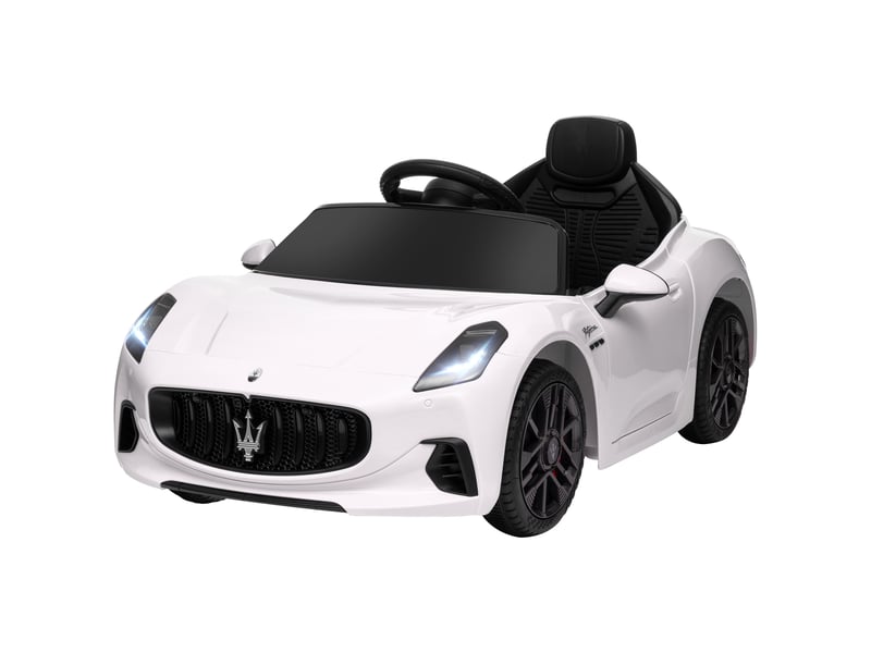 Voiture électrique pour enfants sous licence maserati gran turismo folgore, 12v avec télécommande, de 3 à 5 ans, blanc - Conforama A