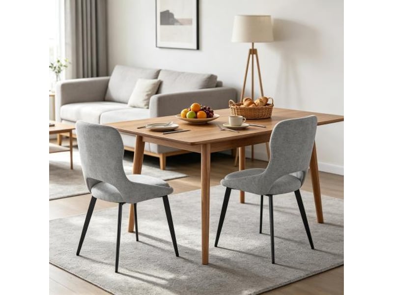 Chaise de salle à manger moderne et rembourrée – chaise d'accent contemporaine, ensemble 2 pièces, style contemporain  - Conforama D