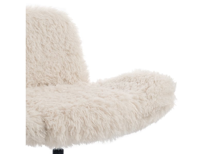  Chaise de bureau,50x55x92,2 cm,pivotante avec accoudoirs réglables,tissu,beige  - Conforama E