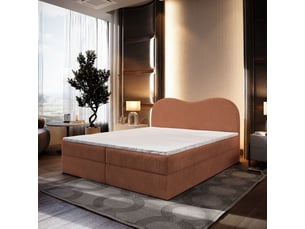 Lit avec rangement 160x200 cm <strong>MASSENO</strong>  <strong></strong> coloris orange