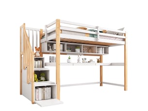 Lit mezzanine 90x200 cm <strong>WISHDOR</strong>  <strong></strong> coloris bicolore