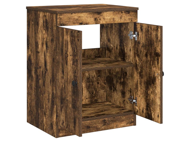  Armoire de salle de bain, meuble de rangement chêne fumé 54x41x70 cm shl3674  - Conforama D