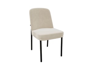 Lot de chaises 6 chaises coussins d’assise épais pieds en métal style moderne minimaliste cadre noir velours beige
