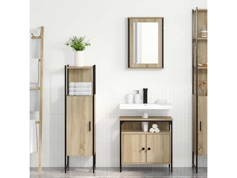 Ensemble de mobilier de salle de bain 3 pièces marron cf64486 - Conforama D
