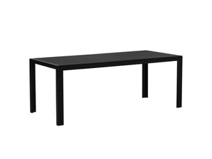 Table jardin plastique 190x84,5x72 cm, intempéries, aspect bois, antidérapante, buffetcampingbalconterrasse, noire.