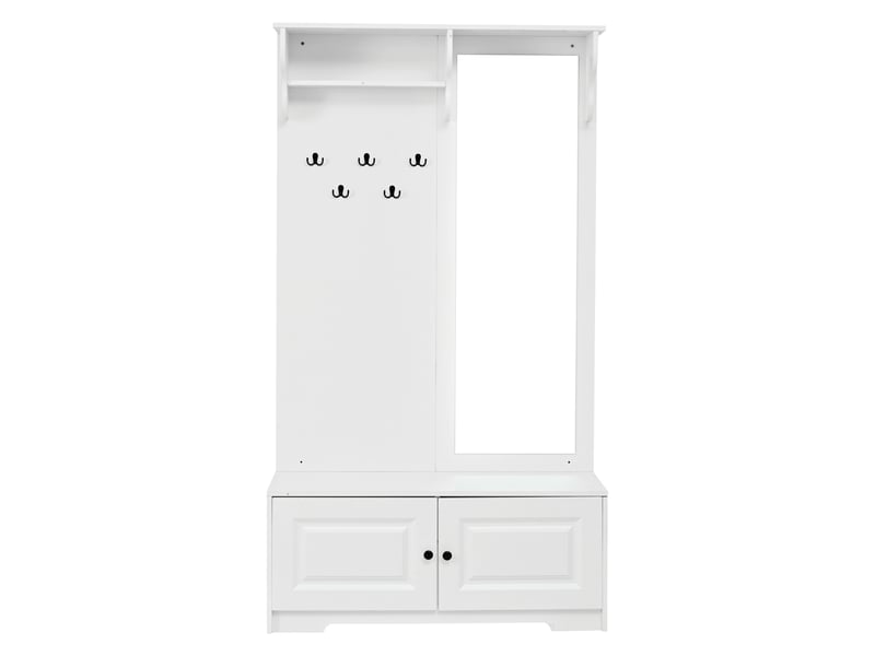  Portemanteau avec banc et rangement blanc 100 x 40 x 180 cm en mdf  - Conforama W