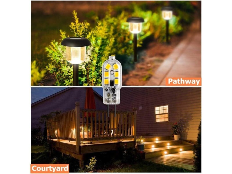 Ampoule led g4 12v, 1w equivalent 10w halogène lampe, pas de scintillement 200lm, blanc chaud 3000k, 360° angle de faisceau, non-dimmab  - Conforama D