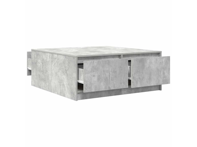  Table basse - table de salon - table à thé avec tiroirs gris béton 100x100x40 cm  - Conforama E