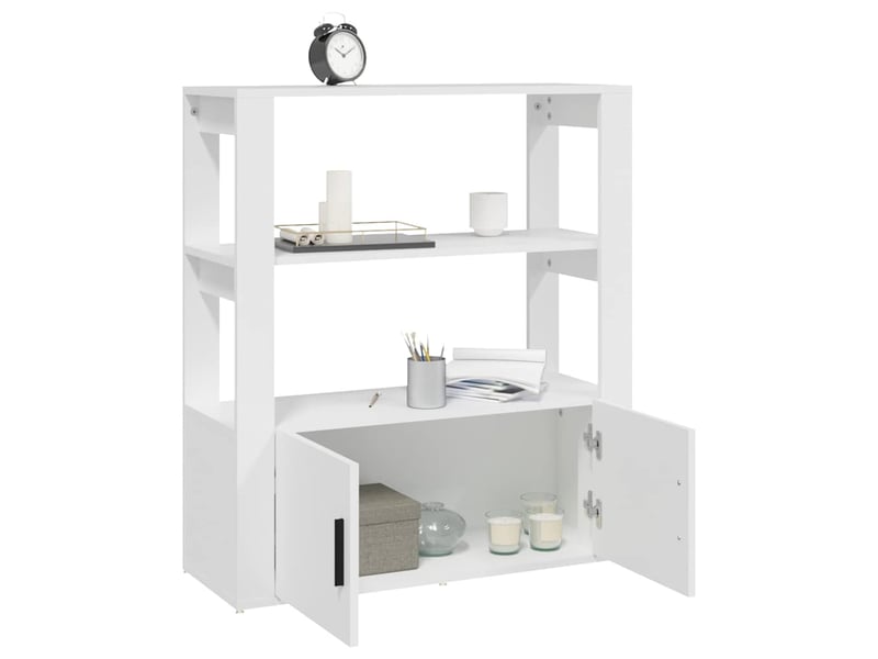  Buffet - bahut - meuble de rangement blanc 80x30x90 cm bois d'ingénierie  - Conforama E