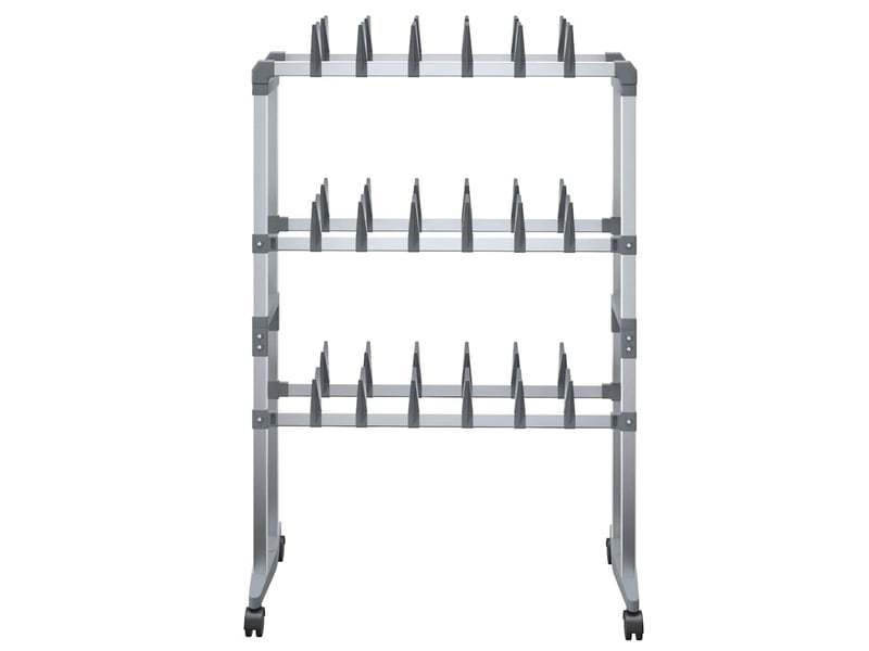  Meuble à chaussures, étagère à chaussures avec roulettes argenté 66x27x100 cm  - Conforama C