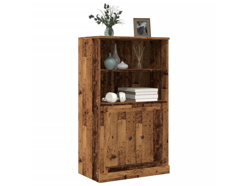  Buffet haut - bahut - meuble de rangement vieux bois 60x35,5x103,5 cm bois d'ingénierie  - Conforama C