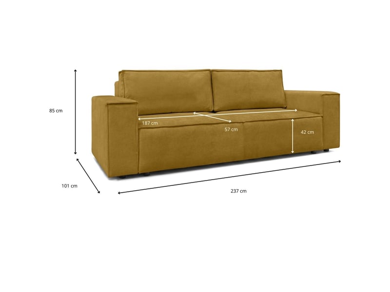 Canapé convertible 3 places avec coffre de rangement en tissu chenille bronze - harper Harper - Conforama C